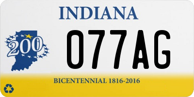 IN license plate 077AG