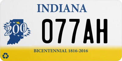 IN license plate 077AH