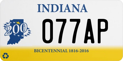 IN license plate 077AP