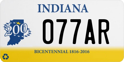 IN license plate 077AR