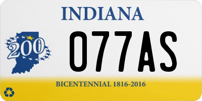 IN license plate 077AS