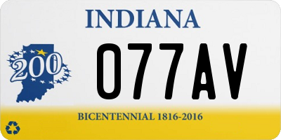 IN license plate 077AV