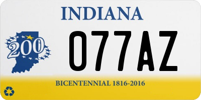 IN license plate 077AZ