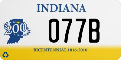 IN license plate 077B