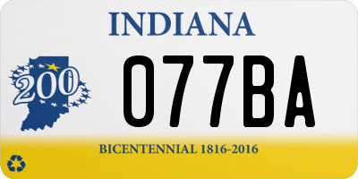 IN license plate 077BA
