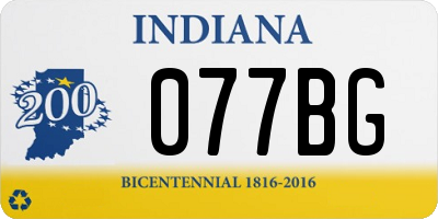 IN license plate 077BG