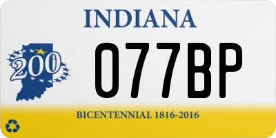 IN license plate 077BP
