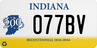 IN license plate 077BV