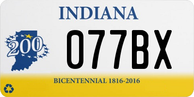 IN license plate 077BX