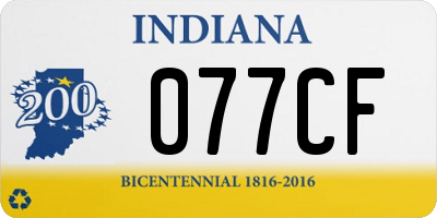 IN license plate 077CF