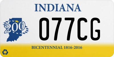 IN license plate 077CG