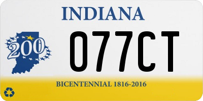 IN license plate 077CT