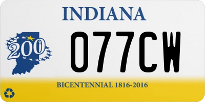 IN license plate 077CW