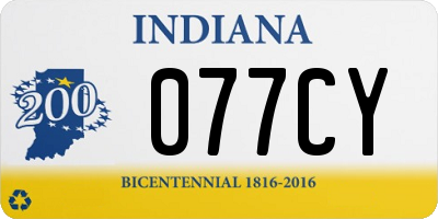 IN license plate 077CY