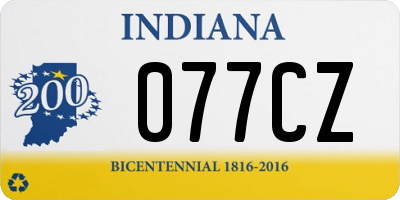 IN license plate 077CZ