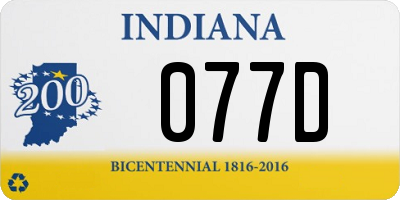 IN license plate 077D