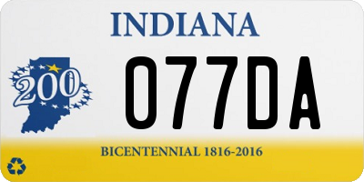 IN license plate 077DA