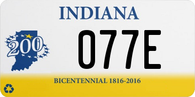 IN license plate 077E