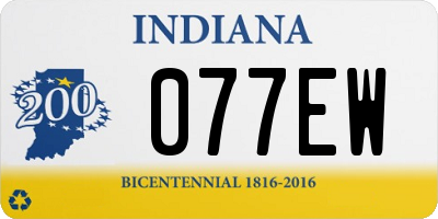 IN license plate 077EW