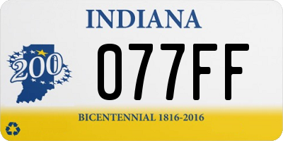 IN license plate 077FF