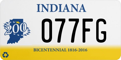 IN license plate 077FG