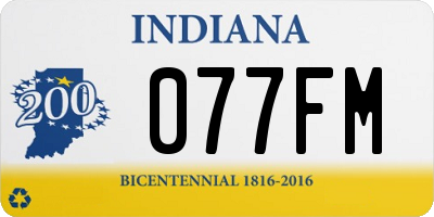 IN license plate 077FM
