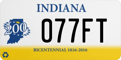 IN license plate 077FT