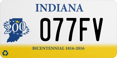 IN license plate 077FV