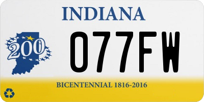 IN license plate 077FW