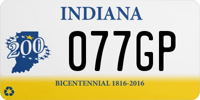 IN license plate 077GP