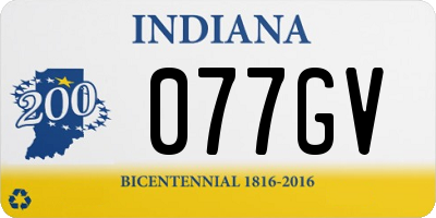 IN license plate 077GV