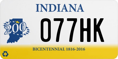 IN license plate 077HK