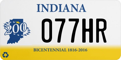 IN license plate 077HR
