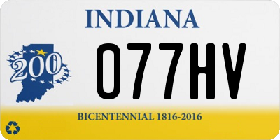 IN license plate 077HV
