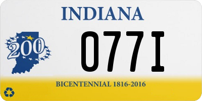 IN license plate 077I