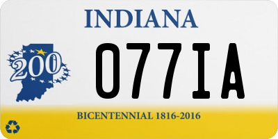 IN license plate 077IA