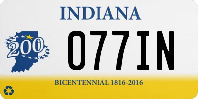 IN license plate 077IN