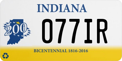 IN license plate 077IR