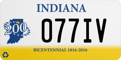 IN license plate 077IV