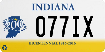 IN license plate 077IX