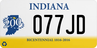IN license plate 077JD