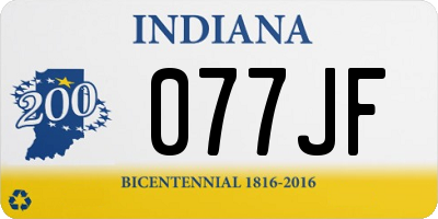 IN license plate 077JF