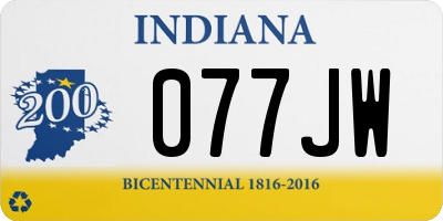 IN license plate 077JW
