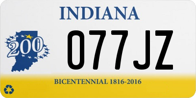 IN license plate 077JZ