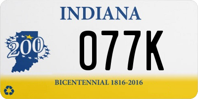 IN license plate 077K