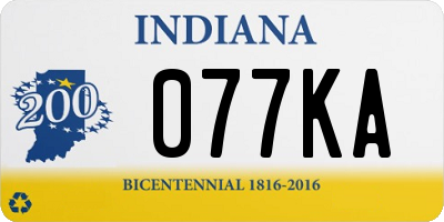 IN license plate 077KA