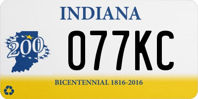 IN license plate 077KC