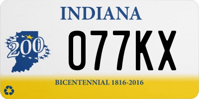 IN license plate 077KX