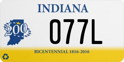 IN license plate 077L