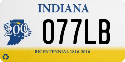 IN license plate 077LB